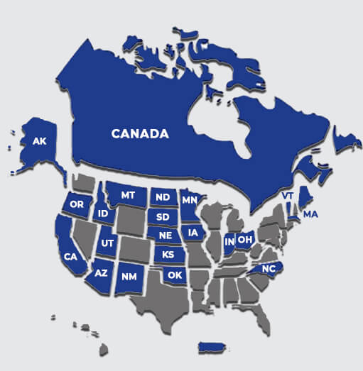 California US Canada Map Locations Medical-legal Experts